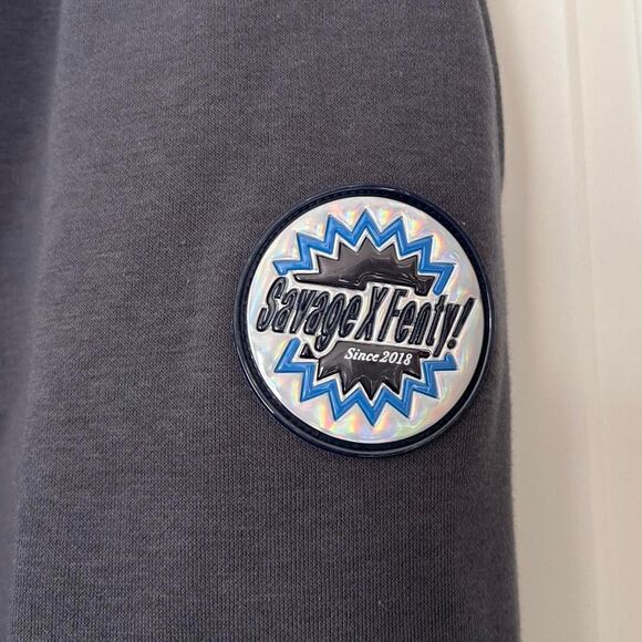 Savage X Fenty Holographic Logo Sweatshirt & Sweatpants Set – XS (Oversized Fit) - Picture 6 of 8